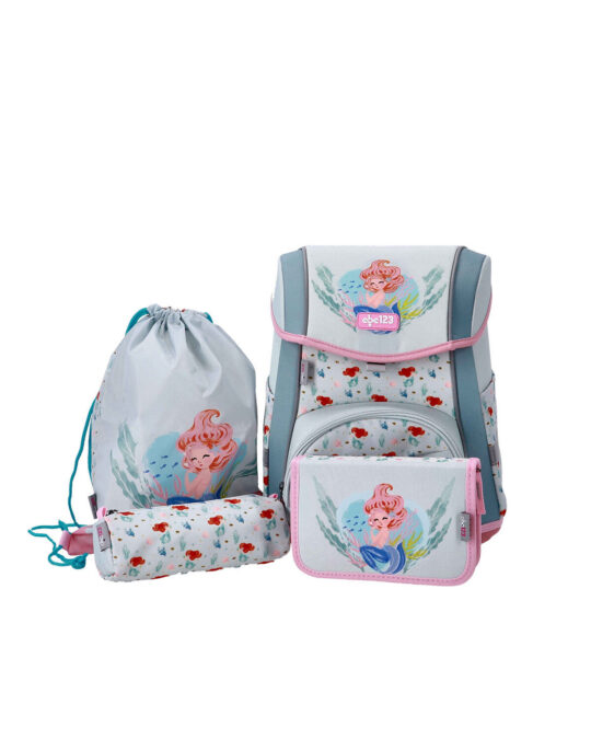Šolska torba ABC-123 - 4-delni set, ergo premium, morska deklica,