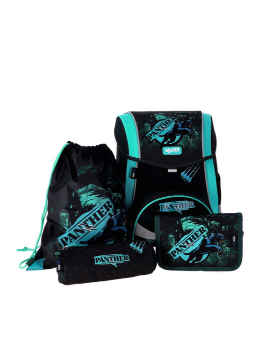 Šolska torba ABC-123 - 4-delni set, ergo premium, panter