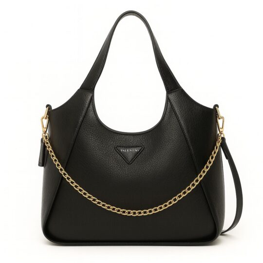 Torbica LS COLLECTION Dublin - črna, elegantna, usnjena