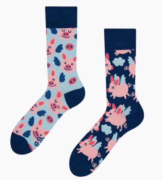 Nogavice Dedoles - unisex, motiv leteči prašiči, velikost 39-42