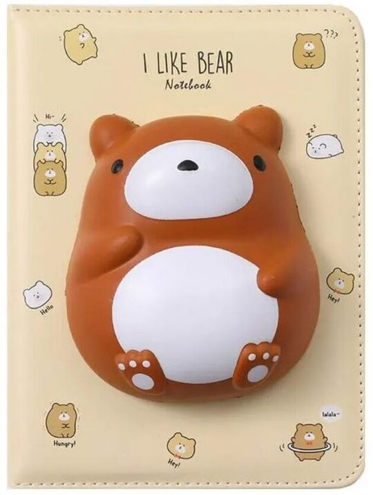 Blok LAZY STARS Squishi - A5, medved, 128 listov