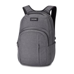 Gray backpack with two front pockets and padded shoulder straps (product photo).Tell user this is a daypack for everyday use.