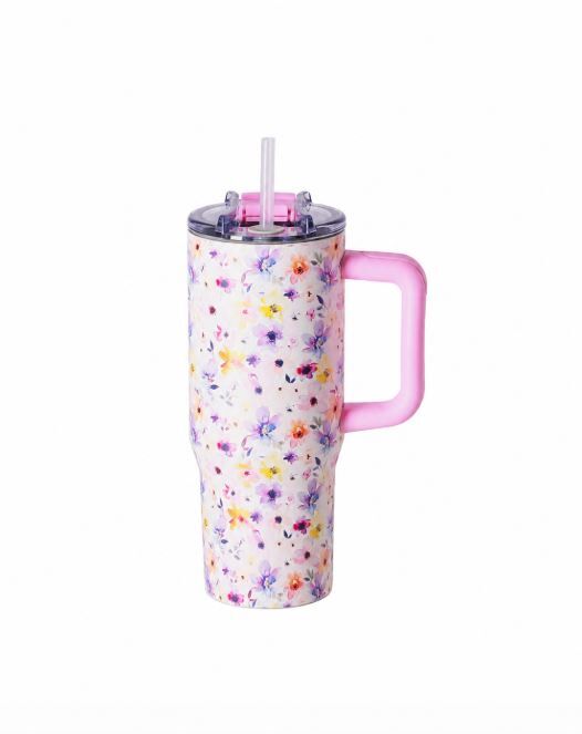Termovka Miau - flower pink, 900 ml