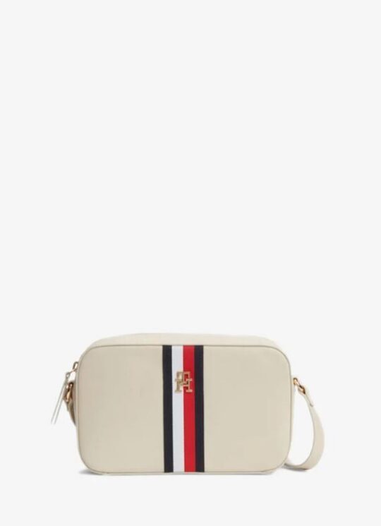 Torbica Tommy Hilfiger - bež, na eno ramo