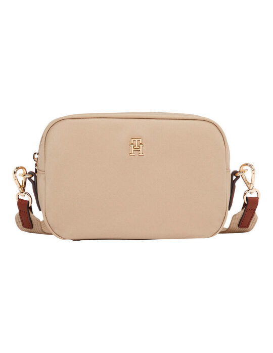 Torbica Tommy Hilfiger - bež, na eno ramo