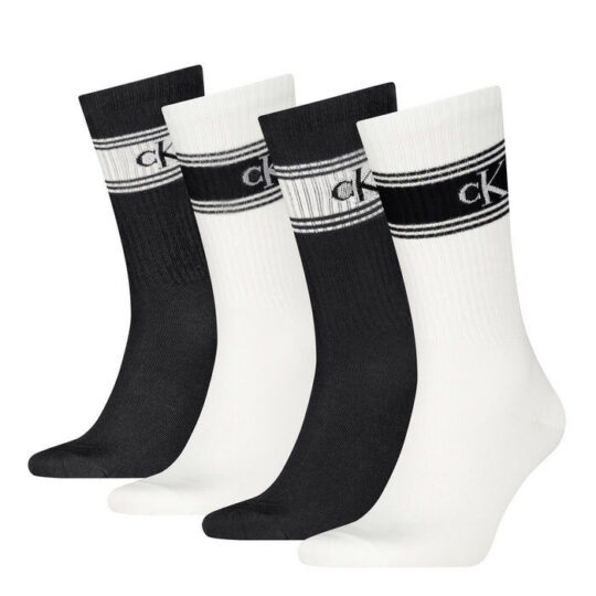 Dolge nogavice Calvin Klein - črne, 4 pari, one size