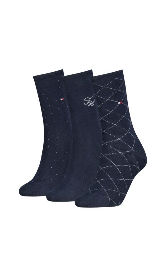 Dolge nogavice Tommy Hilfiger - modre, 3 pari, 35/38